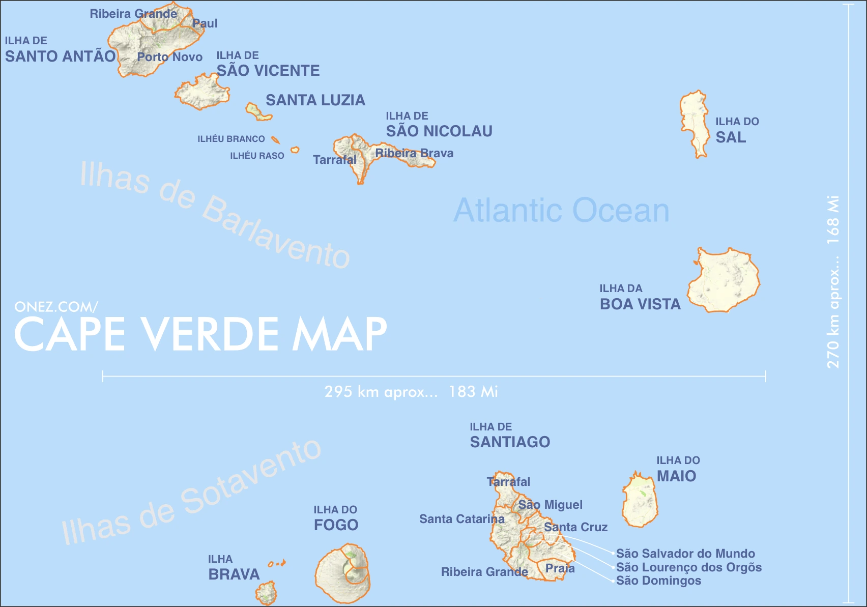 Cape Verde archipelago Map